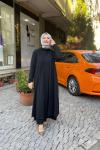 Jakarlı örme kumaş Siyah