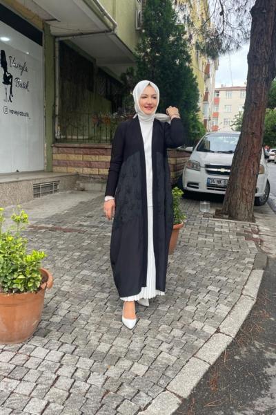 Kabartmalı paraşut detaylı hırka Anadolu Siyahı