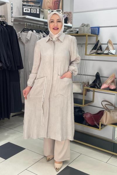 Kabartmalı tunık Bej