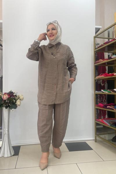 Keten havuç paca takım Vizon