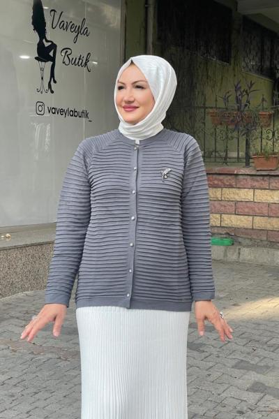 Kısa hırka Füme