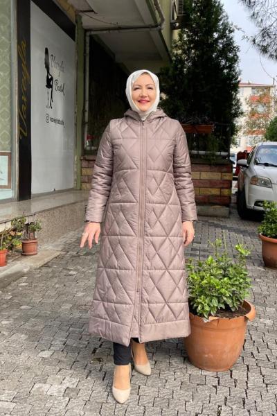 Kol detayı fermuarlı mont Vizon