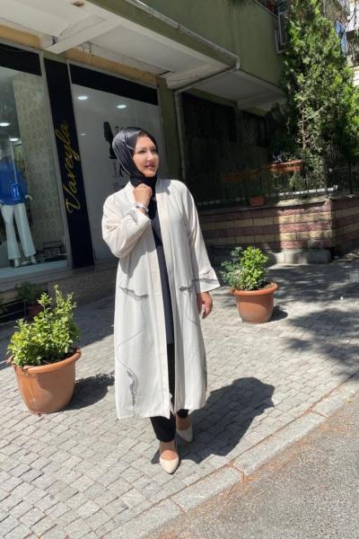 Kolları taşlı kap Bej