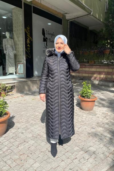 Kopşonu tüğlü şişme mont Anadolu Siyahı