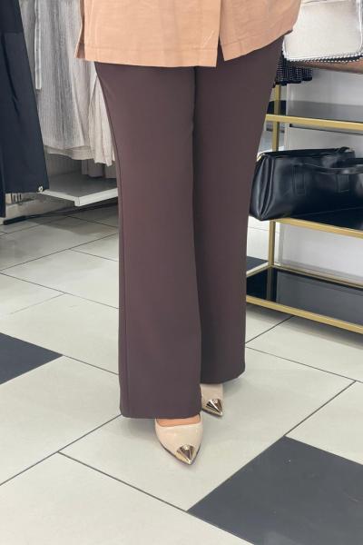 Krep kumaş pantolon Acı Kahve