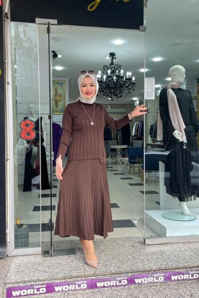 Merserıze eteklı takım Acı Kahve