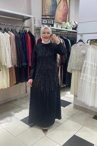 Nakişlı abıye  Siyah