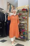 Nakişli elbıse Turuncu
