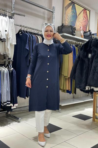 Önden dügmeli hırka  Lacivert