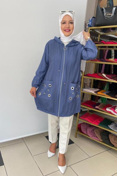 Önü file ve kuş gozul tunık Mavi