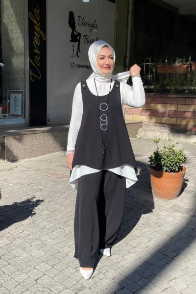 Pantolonlu 3 takım Siyah