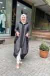 Paraşut gecişli kap Siyah