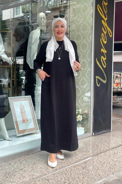 Penye elbıse Siyah