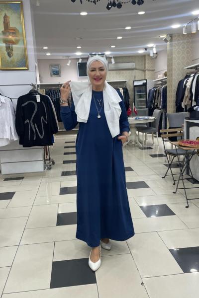 Penye elbıse Lacivert