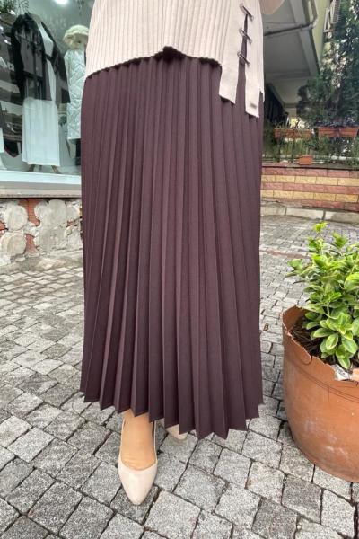 Pliseli Etek Acı Kahve