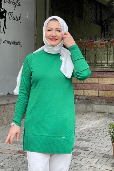 Reklan kol yırtmaçlı tunık Yeşil