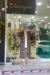 Şal desenli abaya Siyah Kahverengi