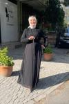 Şifon detaylı 2 omuzu taşlı abaya Siyah