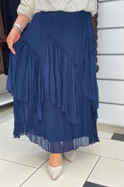 Şifon etek Mavi