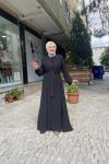 Şifon pırıltılı abaya Anadolu Siyahı