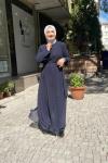 Şifon pırıltılı abaya Lacivert