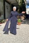 Şifon pırıltılı abaya Lacivert