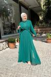 Şifon pırıltılı abaya Zümrüt