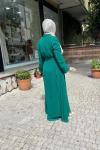 Şifon pırıltılı abaya Zümrüt