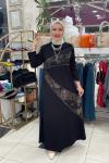 Taş deyatli elbıse Siyah