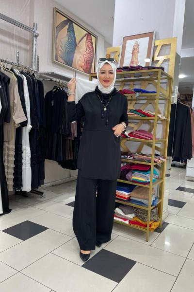 Tek cepli şifon kopşonlu celık takım Anadolu Siyahı