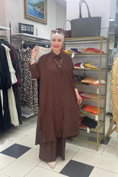 Tensel pantolonlu takım Acı Kahve