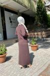 Tokalı etek ustu bluz Acı Kahve