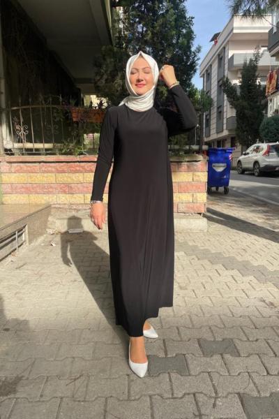 Uzun içlik elbise Siyah