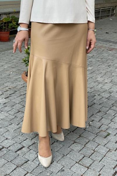 Verev deri etek Camel