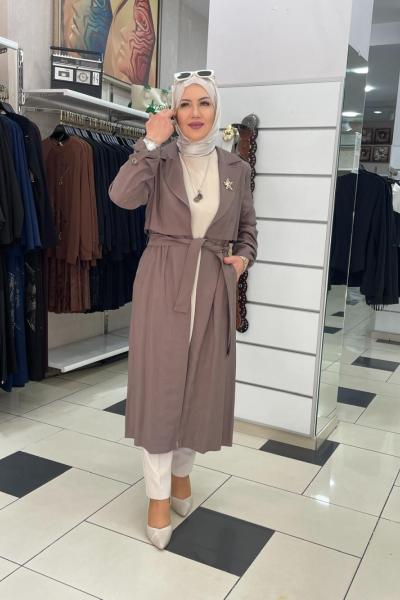 Yaka ıgneli trenc  Vizon