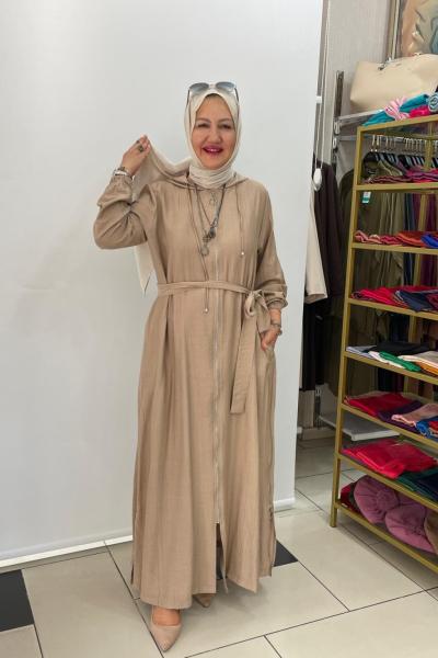 Yandan fermuarlı ferace Vizon