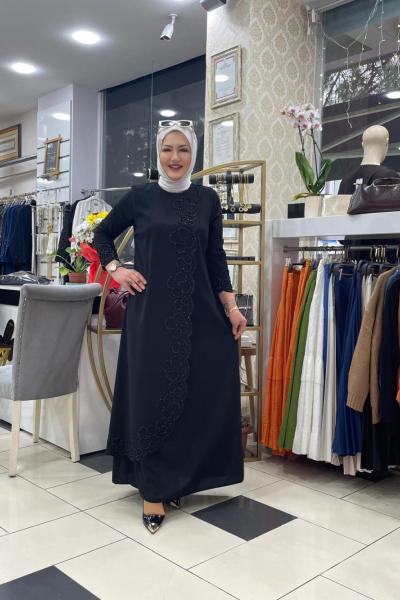 Yandan kapaklı abıye Siyah