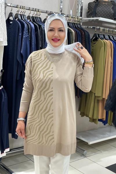 Zebra desenli bulız Bej