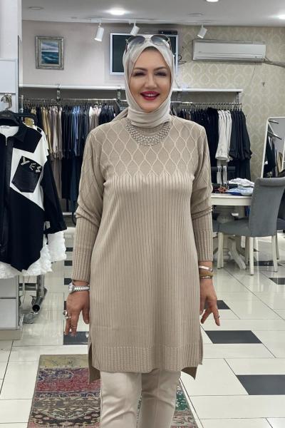 Zıkzak model tunık Bej